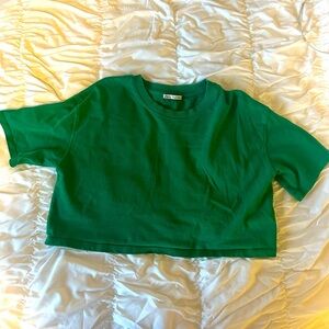 Zara green cropped tee